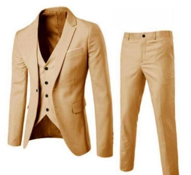 Hot Selling Men's Three-Piece Breathable Pants Suits for Summer for Groomsmen and Groom Wedding