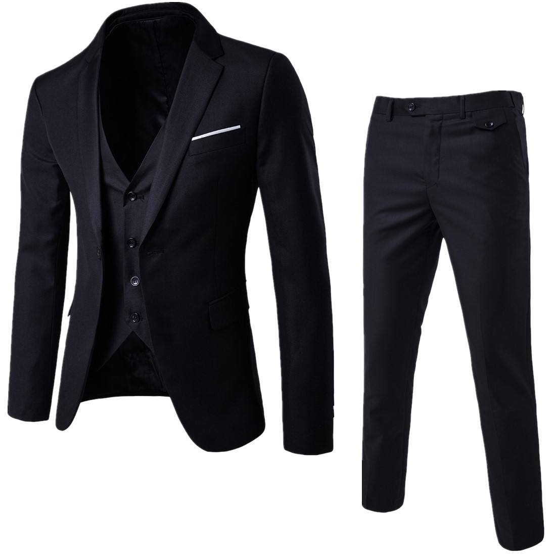 Hot Selling Men's Three-Piece Breathable Pants Suits for Summer for Groomsmen and Groom Wedding